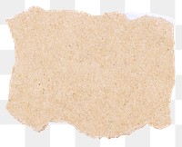 Ripped paper png, brown collage element in transparent background