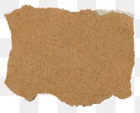 Ripped paper png, brown collage element in transparent background