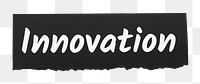 Innovation png word sticker typography, ripped paper, transparent background