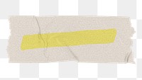 Yellow marker washi tape png sticker, torn paper, transparent background