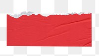 Png red ripped paper sticker, transparent background