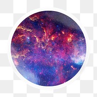 Nebula galaxy png badge sticker on transparent background