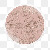 Pink marble png badge sticker on transparent background