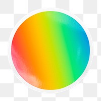 Rainbow gradient png badge sticker on transparent background