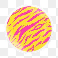 Tiger stripes pattern png badge sticker on transparent background