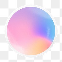 Pink holographic png badge sticker on transparent background