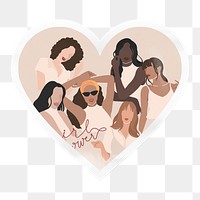 Girl Power png heart badge sticker on transparent background