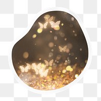 Butterfly bokeh png badge sticker on transparent background