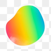 Rainbow gradient png badge sticker on transparent background