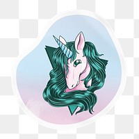 Unicorn png badge sticker on transparent background