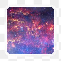 Nebula galaxy png square badge sticker on transparent background