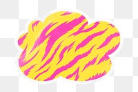 Tiger stripes pattern png cloud badge sticker on transparent background