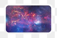 Nebula galaxy png rectangle badge sticker on transparent background