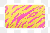 Tiger stripes pattern png rectangle badge sticker on transparent background