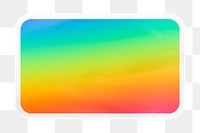 Rainbow gradient png rectangle badge sticker on transparent background