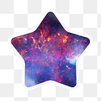 Nebula galaxy png star badge sticker on transparent background