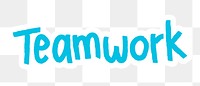 Teamwork png word sticker typography, transparent background