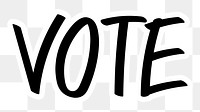 Vote png word sticker typography, transparent background