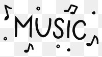 Music png word sticker, handwritten typography, transparent background