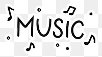 Music png word sticker typography, transparent background