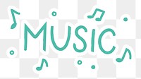 Music png word sticker typography, transparent background