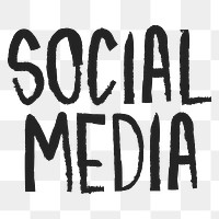 Social media png word sticker, handwritten typography, transparent background