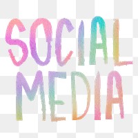 Social media png word sticker, handwritten typography, transparent background