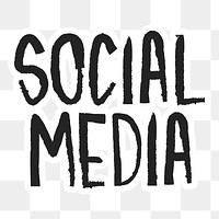 Social media png word sticker typography, transparent background