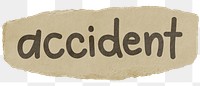 Accident png word sticker typography, transparent background