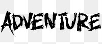 Adventure png word sticker typography, transparent background
