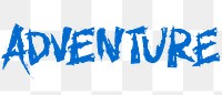 Adventure png word sticker typography, transparent background