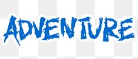 Adventure png word sticker typography, transparent background