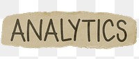 Analytics png word sticker typography, transparent background
