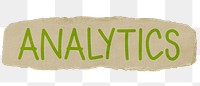 Analytics png word sticker typography, transparent background