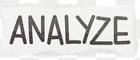 Analyze png word sticker typography, transparent background