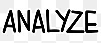 Analyze png word sticker typography, transparent background