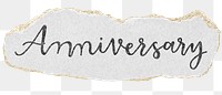 Anniversary png word sticker typography, transparent background