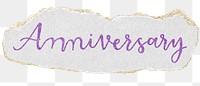 Anniversary png word sticker typography, transparent background