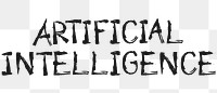 Artificial intelligence png word sticker typography, transparent background