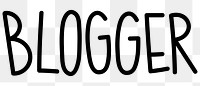 Blogger png word sticker typography, transparent background