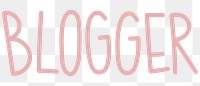 Blogger png word sticker typography, transparent background