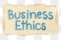 Business ethics png word sticker typography, transparent background