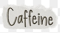 Caffeine png word sticker typography, transparent background