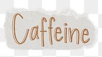 Caffeine png word sticker typography, transparent background