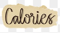 Calories png word sticker typography, transparent background