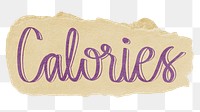 Calories png word sticker typography, transparent background