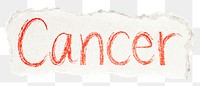 Cancer png word sticker typography, transparent background