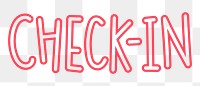 Check-in png word sticker typography, transparent background