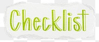 Checklist png word sticker typography, transparent background