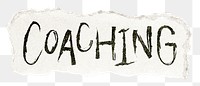 Coaching png word sticker typography, transparent background